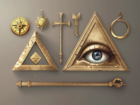 S&iacute;mbolos ma&ccedil;&oacute;nico num templo da ma&ccedil;onaria 