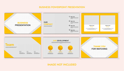 set of presentation template design with minimalist concept and modern layout use for annual report and business profile
