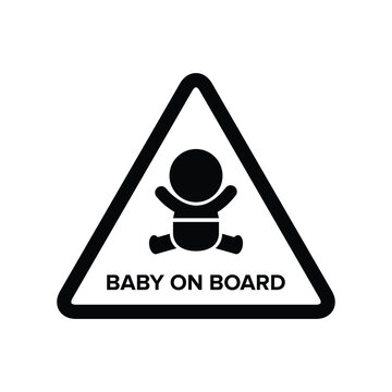 Baby on board vector sign 
