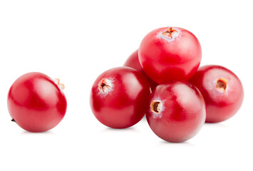 cranberries on a white isolated background close-up
