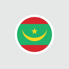 Mauritania flag. Mauritanian flag with Muslim crescent and star. State symbol of the Islamic Republic of Mauritania.