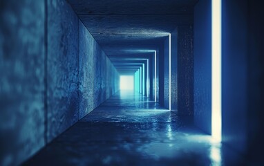 abstract perspective background, dark light, 3d render