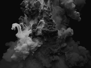 Aerosol smoke in black and white edition, background photo.