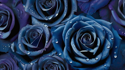 deep purplish and bluish single frame rose with water  drops lying on  the sepals 
pink rose flower...
