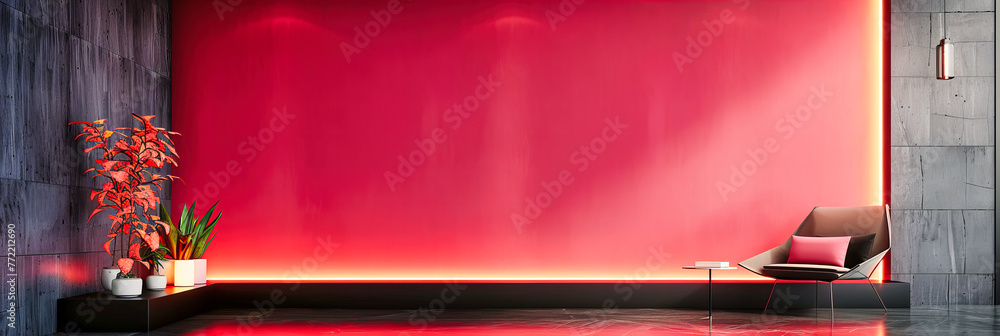 Poster red abstract background with soft gradient, offering a vibrant and creative space for artistic and d