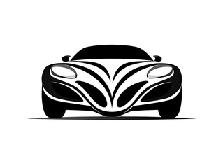 Logo car designed in black white color