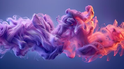 Fototapeta premium The image is a mesmerizing display of silk-like textures against a deep blue background, symbolizing abstract concepts and the fluidity of color, ideal for backgrounds or creative graphics.