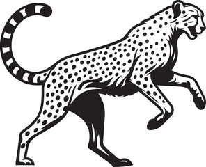 Angry cheetah jumping vector illustration isolated on white background. Cheetah logo icon designs vector.