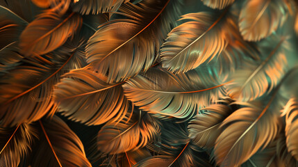 orange feathers abstract background