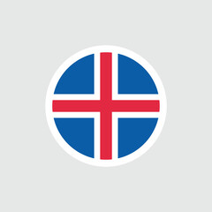 Fototapeta premium Iceland flag. The Icelandic flag, a red cross with a white border on a blue background. Symbol of the Republic of Iceland.
