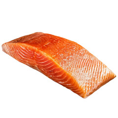 fresh raw salmon fillet, isolated image on transparent background