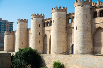 Majestic aljafer√≠a palace in zaragoza, spain