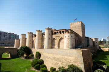 Majestic aljafer√≠a palace in zaragoza, spain