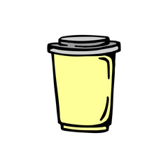 llustration of a coffee cup with a lid isolated on a white background
