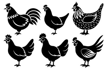 -different-chicken-icon-vector-illustration