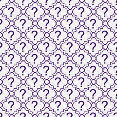 Purple and White Question Mark Symbol Pattern Repeat Background - 772225617
