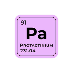 Protactinium, chemical element of the periodic table graphic design