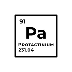 Protactinium, chemical element of the periodic table graphic design