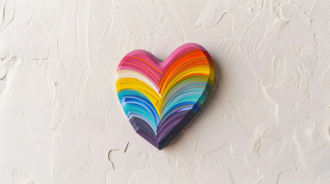 Rainbow heart on a white background. Symbol of LGBT community.