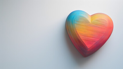 Rainbow heart on a white background. Symbol of LGBT community.