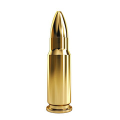 gold bullet cartridge on isolated transparent background