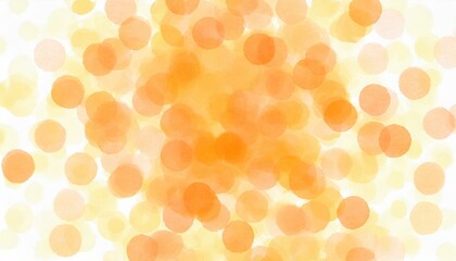 Watercolor style orange polka dot illustration background.