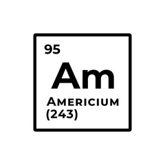 Americium, chemical element of the periodic table graphic design