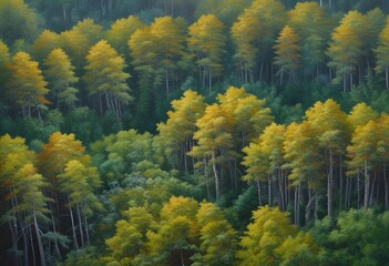 Beautiful Forest Painting, Aesthetic view of a forest