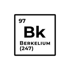 Berkelium, chemical element of the periodic table graphic design