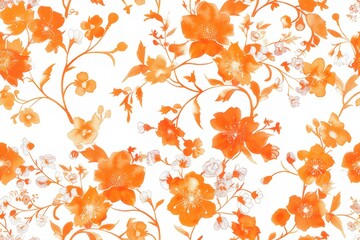 Obraz premium Watercolor Seamless pattern with orange and white