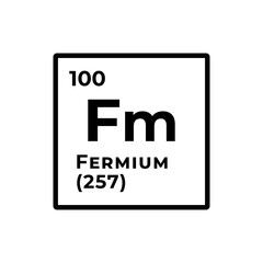 Fermium, chemical element of the periodic table graphic design