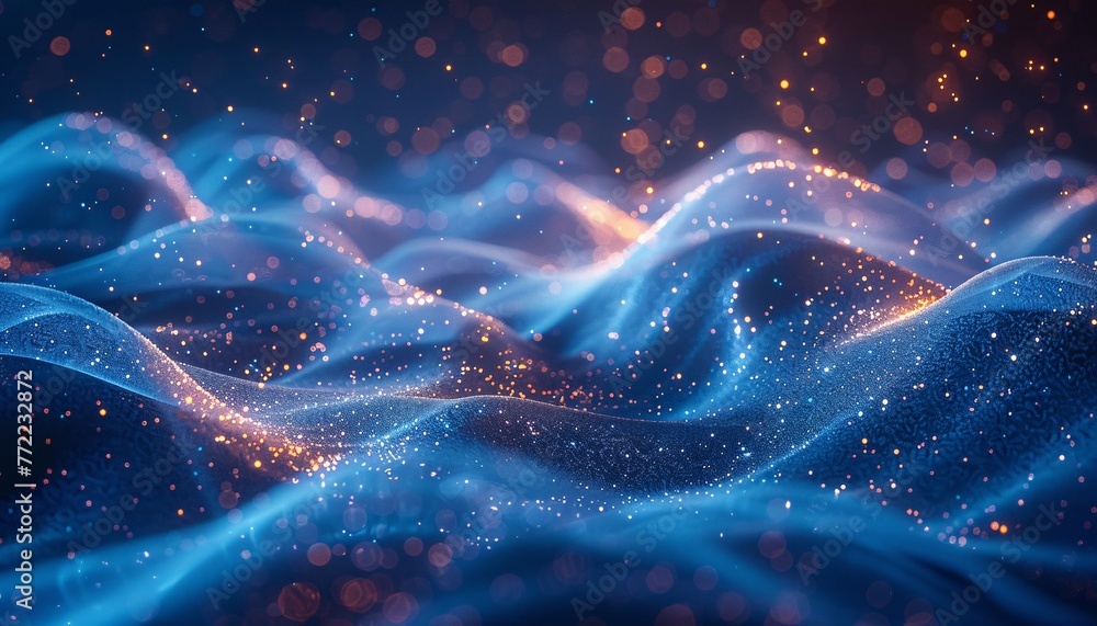 Poster glowing waves of light a spectacular display of neon lights in the ocean generative ai