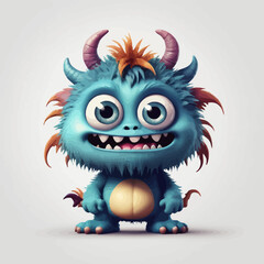 Cute Monster cartoon Logo Design Very Cool