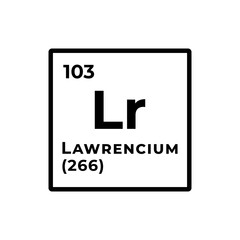 Lawrencium, chemical element of the periodic table graphic design