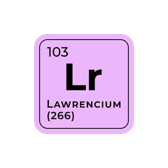 Lawrencium, chemical element of the periodic table graphic design