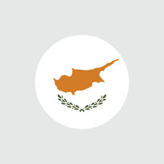 Flag of Cyprus. White flag with island silhouette and olive branch. State symbol of the Republic of Cyprus.