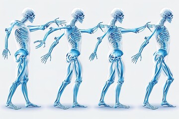 Degenerative Disc Disease Exercises Illustration showing exercises and stretches for individuals with degenerative disc disease - obrazy, fototapety, plakaty