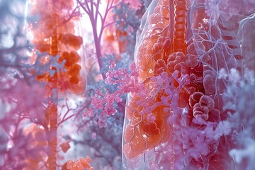 Interstitial Lung Disease Treatment Illustration showcasing treatment options for individuals with interstitial lung disease