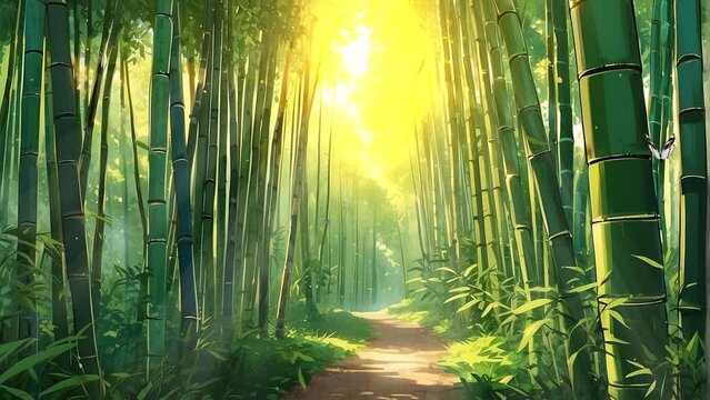 bamboo forest in the morning looping video
