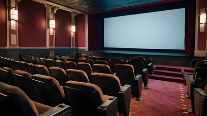 Silent Spectacle: Cinema Auditorium at Rest - obrazy, fototapety, plakaty
