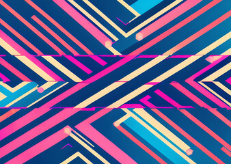 Fototapeta premium Bright abstract colorful modern background, design, ball format, stripes on a dark background, motion line background, great for your project, Generative AI 