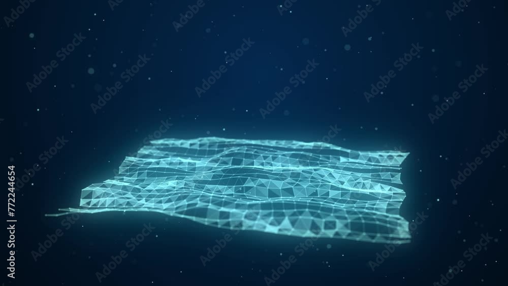 Aufkleber abstract technology wave of particles and lines. big data visualization. dark background with motion