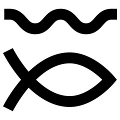 water animals icon, simple vector design