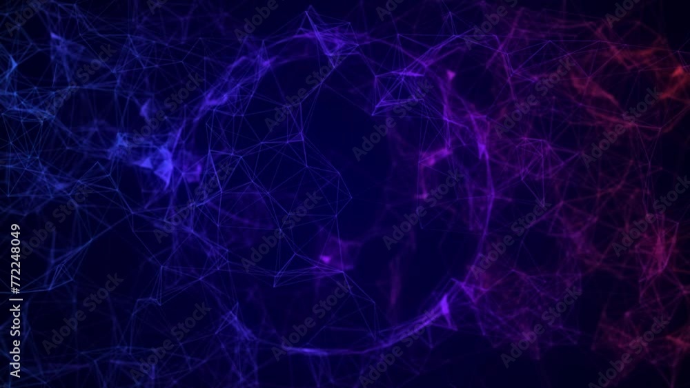 Poster futuristic colors sphere of particles and lines. network connection big data. abstract technology ba