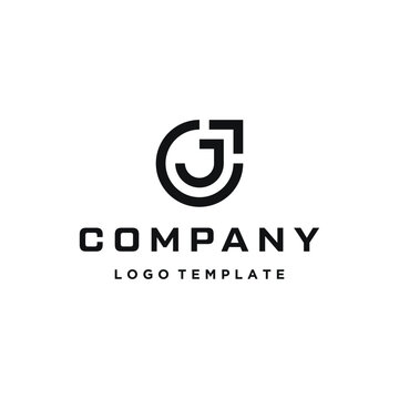 Initial Letters CJ JC with Pointing Arrow For Business Brand Inspiration Logo Design