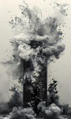 Smoke explosion background, abstract texture, magic of motion and clauds