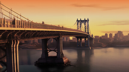 Fototapeta premium sunset over the bridge