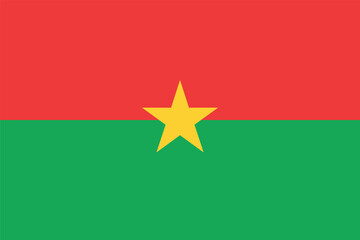 Flag of Burkina Faso. Red-green flag with a star. State symbol of Burkina-Faso.