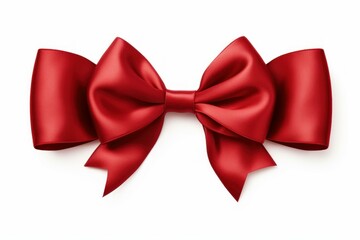 Elegant Ribbon red bow silk. Set surprise. Generate Ai