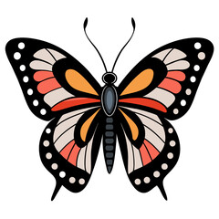 Fluttering Elegance: Butterfly Illustration Vector Art with Graceful Silhouette